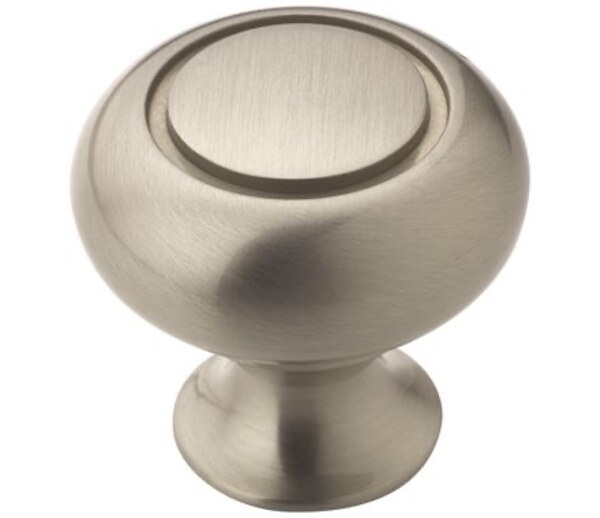 Ringed cabinet knob in Satin Nickel