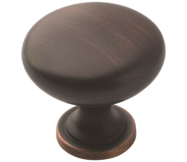 Round cabinet knob in Oil Rubbed Bronze